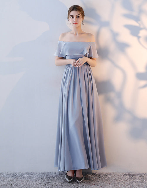 Load image into Gallery viewer, Bridesmaid dress wedding dress annual meeting banquet evening dress pink chiffon one-shoulder bridesmaid dress toast dress host dress wedding dress
