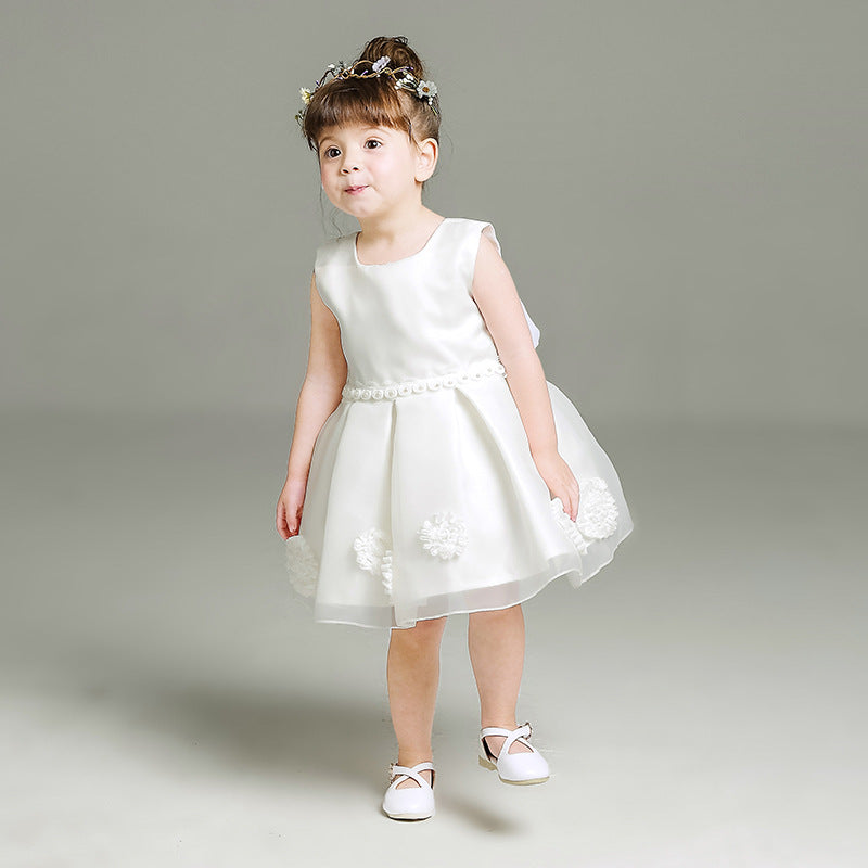 Elegant White Children's Dress for Little Princess - Perfect  for Weddings and Special occasions.