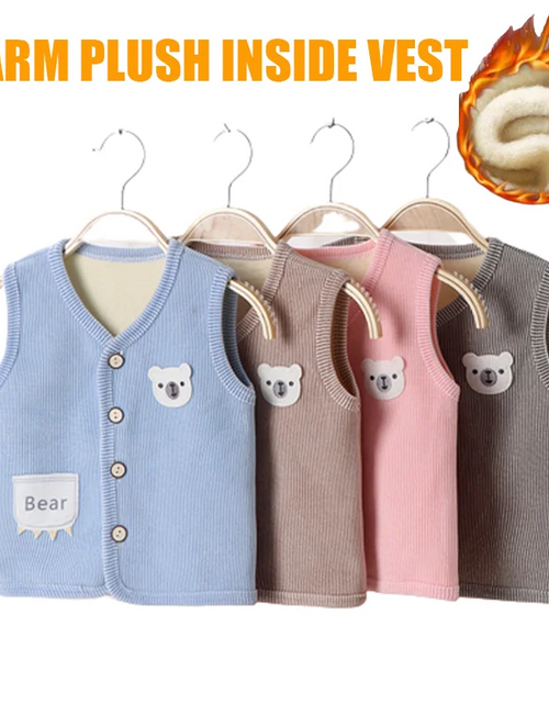 Load image into Gallery viewer, Kids Clothes Waistcoat Children&#39;s Vest  Boy Girl Thicken Velvet lining Keep Warm Jackets Vest Children&#39;s Clothing  Autumn Winter
