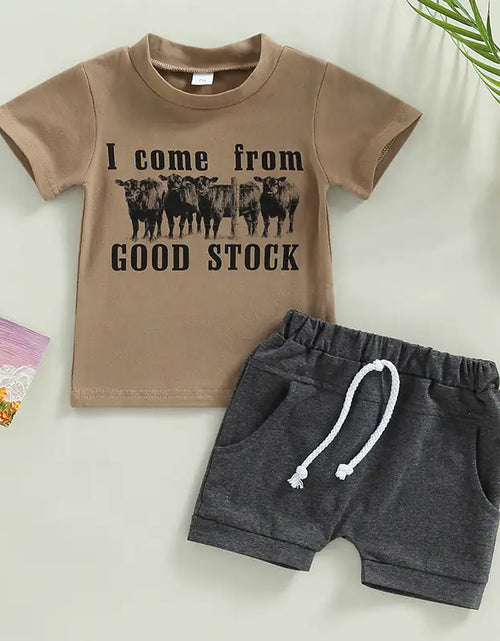 Load image into Gallery viewer, Casual Baby Boy Clothes Suit Cartoon Cow Print
