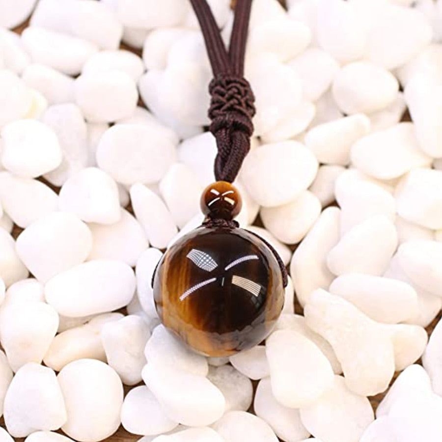 Tiger Eye Stone Pendant Necklace