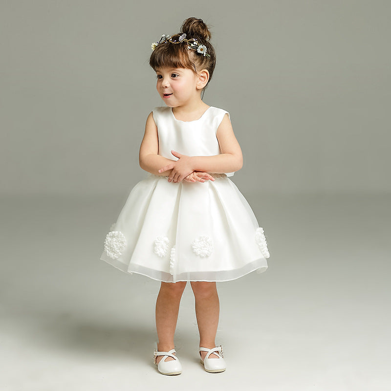 Elegant White Children's Dress for Little Princess - Perfect  for Weddings and Special occasions.