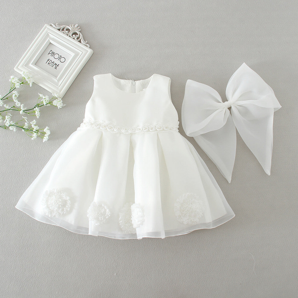 Elegant White Children's Dress for Little Princess - Perfect  for Weddings and Special occasions.